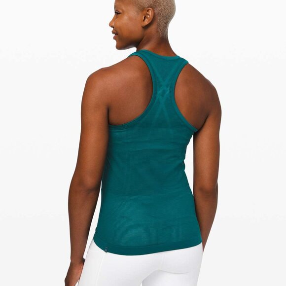 Lululemon Swiftly Speed Racerback Sheer Stripe, size 10, in emerald - Picture 3 of 7